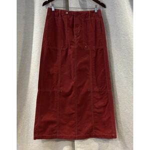 Vintage Oilily Red Maxi Skirt Women 38 Boho Western Festival Cotton Long Skirt